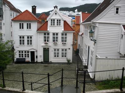 挪威, 卑尔根, 城市, 房子, 白色, 木材, 建筑