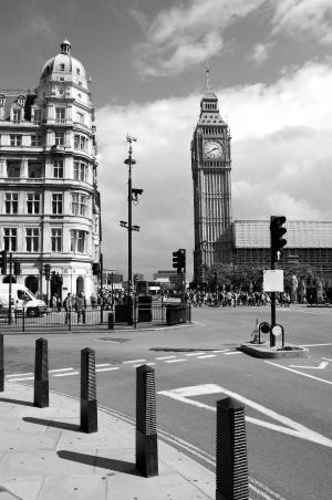 西敏寺, 大笨钟, 十字架, 伦敦城, 黑色和白色