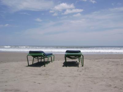 沙滩椅, 海滩, 哥斯达黎加, 杏仁, 地平线