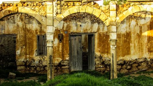 塞浦路斯, 帕拉利姆尼, 老房子, 传统, 废墟, 建筑, 老