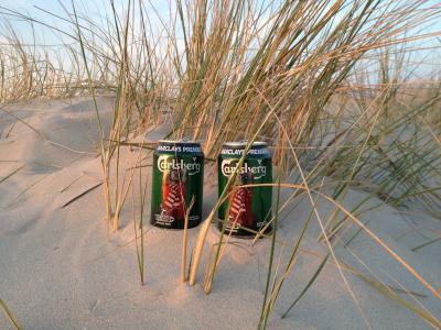 啤酒罐, 海滩, 沙丘, 户外