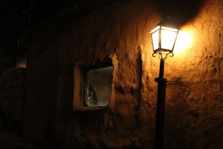 光, 灯笼, 晚上, adobe, 圣佩德罗-卡玛卡, 遗产, 窗口