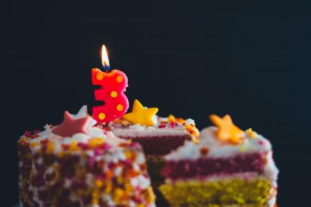 生日, 蛋糕, 蜡烛, 多彩, 色彩缤纷, 甜点, 食品