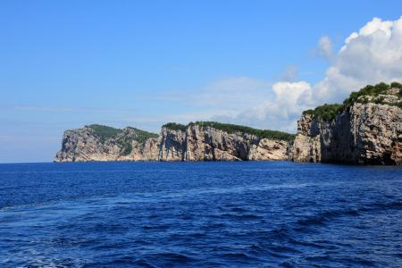 克罗地亚, 海岸, 悬崖, 科纳提群岛, 国家公园, 蓝色, 海