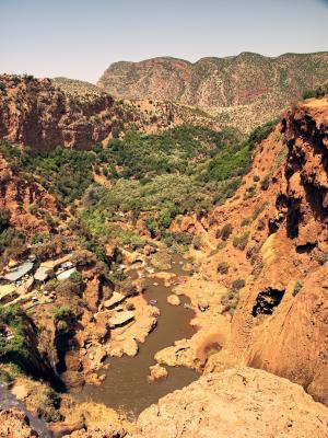 ouzoud, 瀑布, 瀑布, 摩洛哥, 景观, 河, 干旱