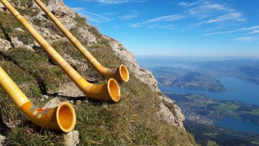 alphorn, 乐器, 喇叭, 木质乐器, 传统, 瑞士, 音乐
