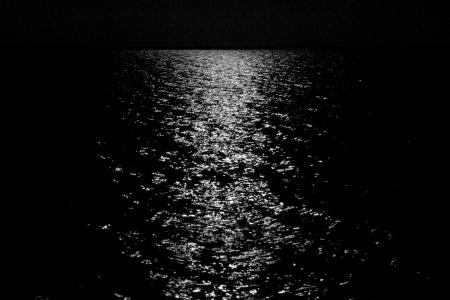 海, 月亮, 午夜, 水, 晚上, 反思, 黑暗