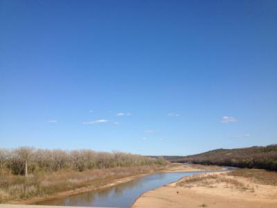 河, 奥克拉荷马, 蓝蓝的天空, 水, 沙子, 自然