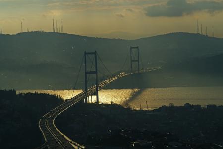 伊斯坦堡, 土耳其, 水平, 景观, 城市, 城市, 桥梁