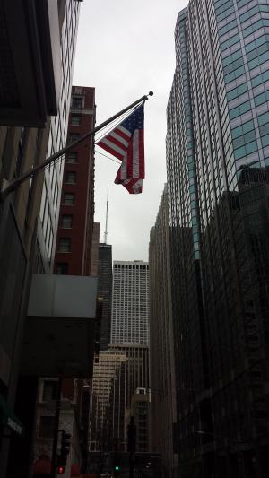 星条旗, 芝加哥, 伊利诺伊州, 建设, 市中心, 城市中心, 城市