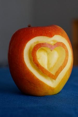 苹果, 心, 受益于, 丰盛, 健康