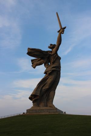 祖国母亲, 斯大林格勒地铁站, mamayev 库尔干, 伏尔加, 纪念碑, 雕塑