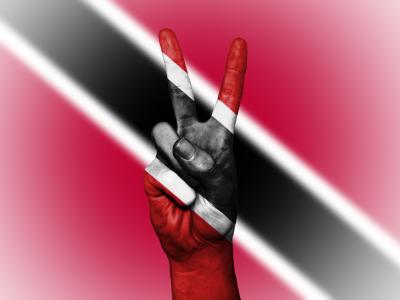 特立尼达和多巴哥, 和平, 手, 国家, 背景, 旗帜, 颜色