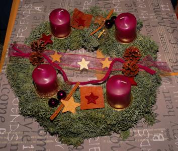 来临, 到来花圈, 蜡烛, 圣诞节的时候, 安排, 装饰, 圣诞饰品