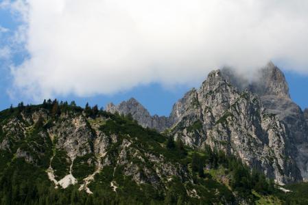 奥地利, 山, 阿尔卑斯山, 山脉, 休息, 自然, 攀爬