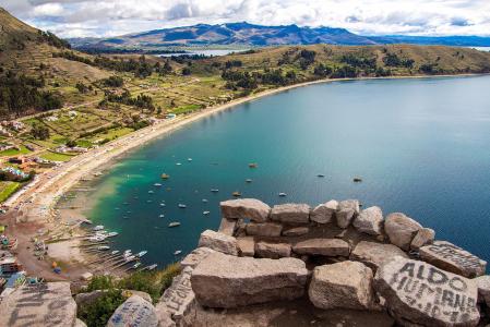 科帕卡巴纳, 玻利维亚, 的的喀喀湖, 湖, 景观, 天空, 水