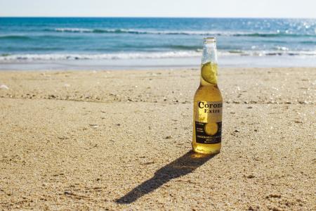 清除, 晕, 额外, 啤酒, 瓶, 海边, 附近的