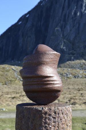 hodet, 由马库斯 raetz, 头, 图像, 挪威, 海岸, 雕塑