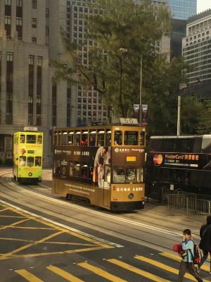 香港, 街景, 巴士, 方形客车