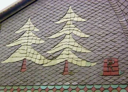 rennsteig, 树木, 挂牌, 屋顶, 符号, 徒步旅行, 德国图林根州