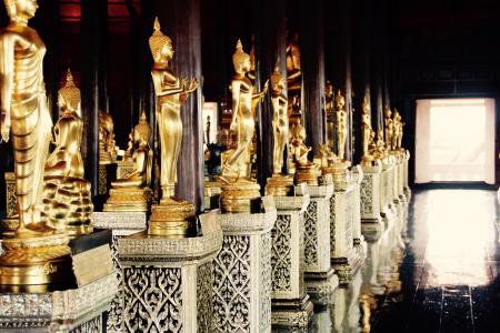 曼谷, 佛, 黄金, 冥想, 佛教, 泰国, 亚洲
