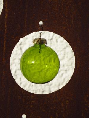 球, 玻璃球, 透明, 绿色, 取决于, weihnachstkugel, 圣诞节的时候