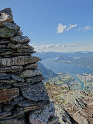 山, 自然, 徒步旅行, 里程碑, 峡湾, 挪威, 景观