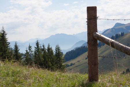 山脉, 高山, 上部巴伐利亚, stempen, 栅栏, 带刺的铁丝网, 限制