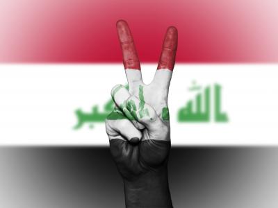 伊拉克, 和平, 手, 国家, 背景, 旗帜, 颜色