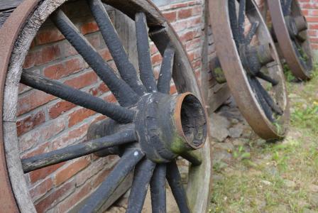 车轮, 老, 辐条, 马车的轮子, 博物馆