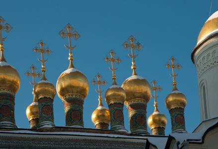 莫斯科, 克里姆林宫, 大教堂, 东正教, 炮楼, 灯泡, 建筑