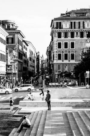 罗马, 道路, 日常生活, 城市, 走了, 旧城, 黑色和白色