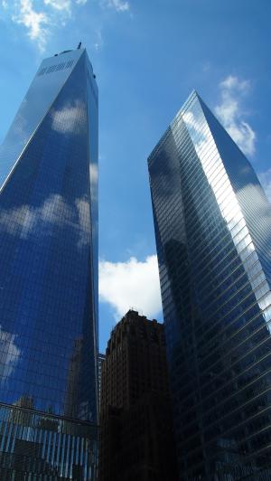 一个世界贸易中心, 纽约, 美国, 旅游景点, 玻璃, 天际线, 世界贸易中心