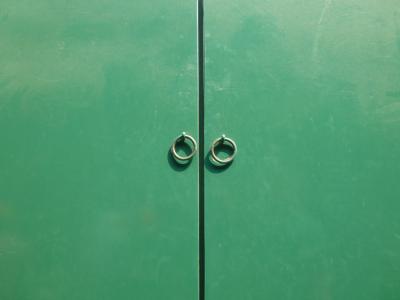 的门, 绿色, 门环
