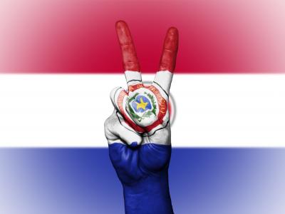 巴拉圭, 和平, 手, 国家, 背景, 旗帜, 颜色