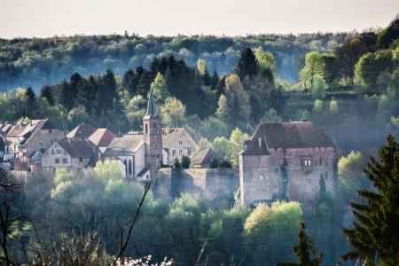 城堡, 村庄, 阿尔萨斯, 法国