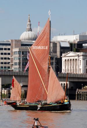 驳船, 帆船, 泰晤士河畔, 伦敦, 航海的船只