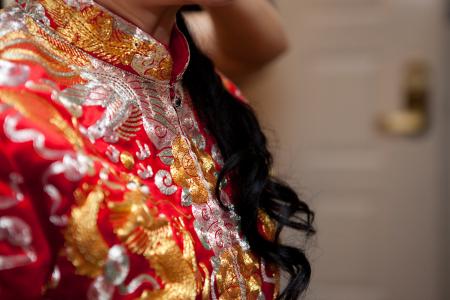 中式婚纱礼服, 婚姻, 婚礼, 女性, 新娘, 快乐, 东方