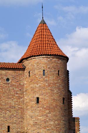 城堡, 堡, 湖 dusia, 防御, 华沙, 波兰, 哥特式