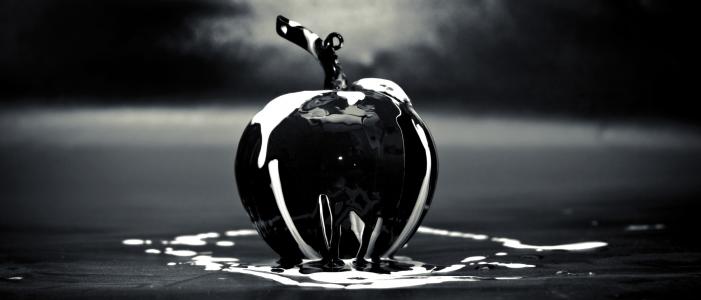 黑色, 苹果, 水果, 玻璃, 艺术