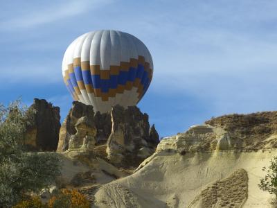 卡帕多西亚, 华, 岩层, 土耳其, 景观, 岩石, 热气球