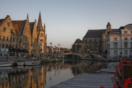 绅士, 根特, 比利时, 欧洲, 建筑, 运河, 中世纪