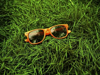 橙色, 眼镜, 色调, 太阳镜, 绿色, 玻璃, 时尚