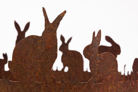 复活节, 复活节兔子, 野兔圆环, 激光切割, 金属, 不锈钢, 生锈