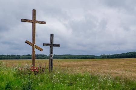 宗教, 天主教, 东正教, 在一起, 十字架, 波兰, 草甸