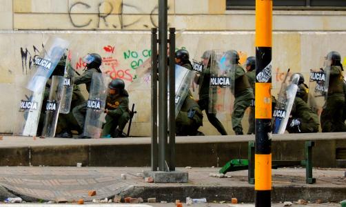 抗议, 波哥大, 警察, 骚乱, 特警, 特种部队