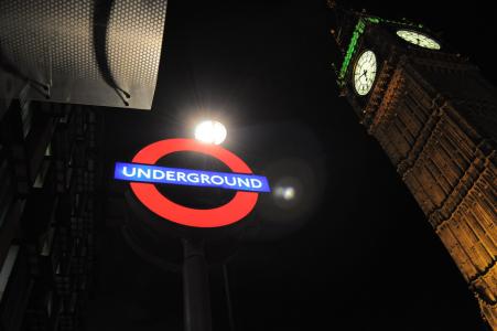 管, 地下, 威斯敏斯特, 伦敦, 晚上, 大笨钟, 地铁