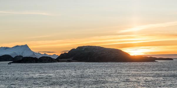 挪威, 邮轮, 日出, 峡湾, 旅行, 水, 景观
