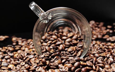 咖啡豆, 咖啡杯, 杯, 咖啡, 快乐, 豆子, 咖啡因