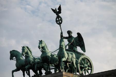 quadriga, 柏林, 具有里程碑意义, 德国, 勃兰登堡门, 马, 雕像